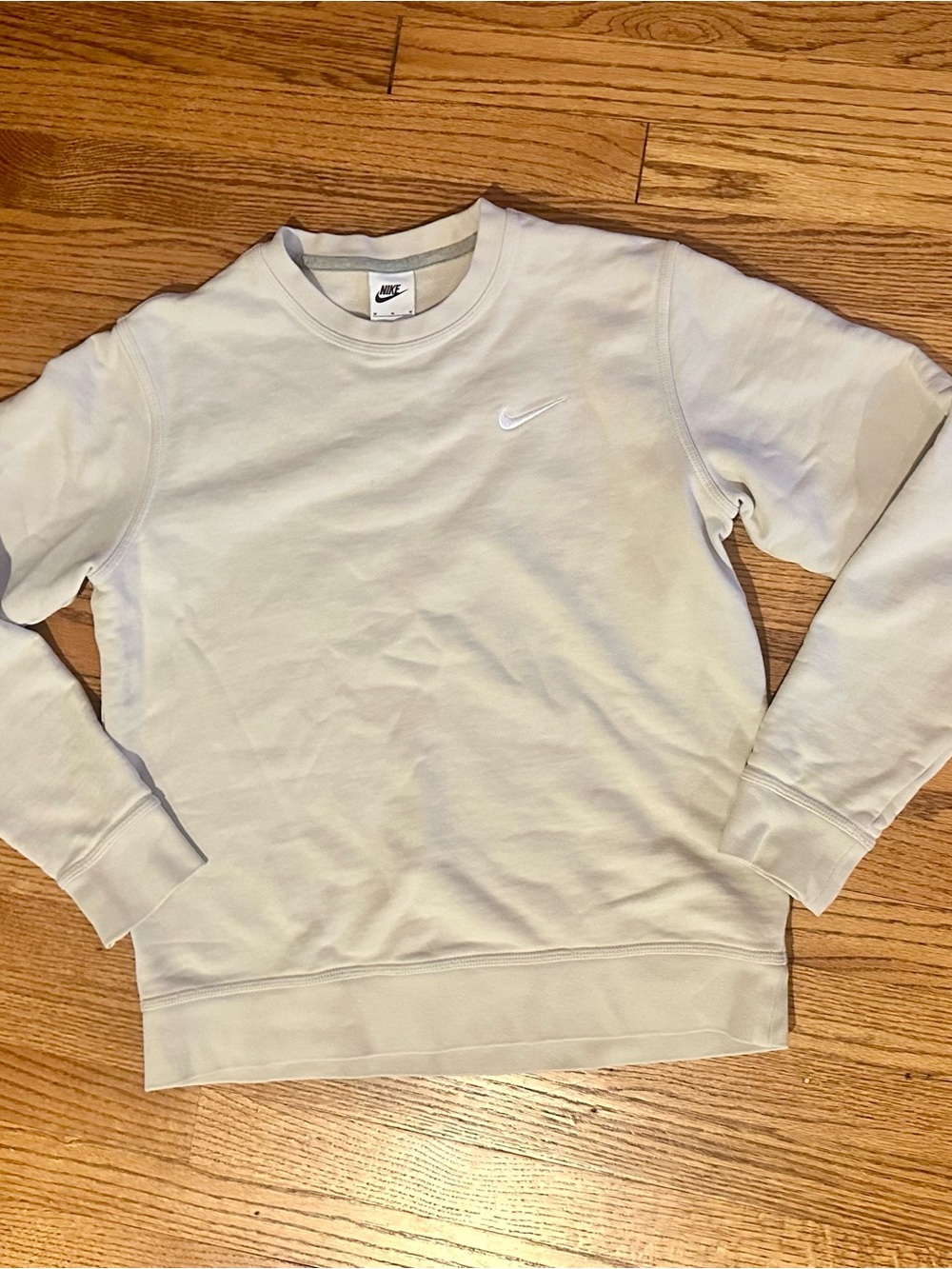 Nike Cream Crewneck Sweatshirt with White Swoosh